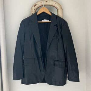 Bershka Faux Leather Blazer